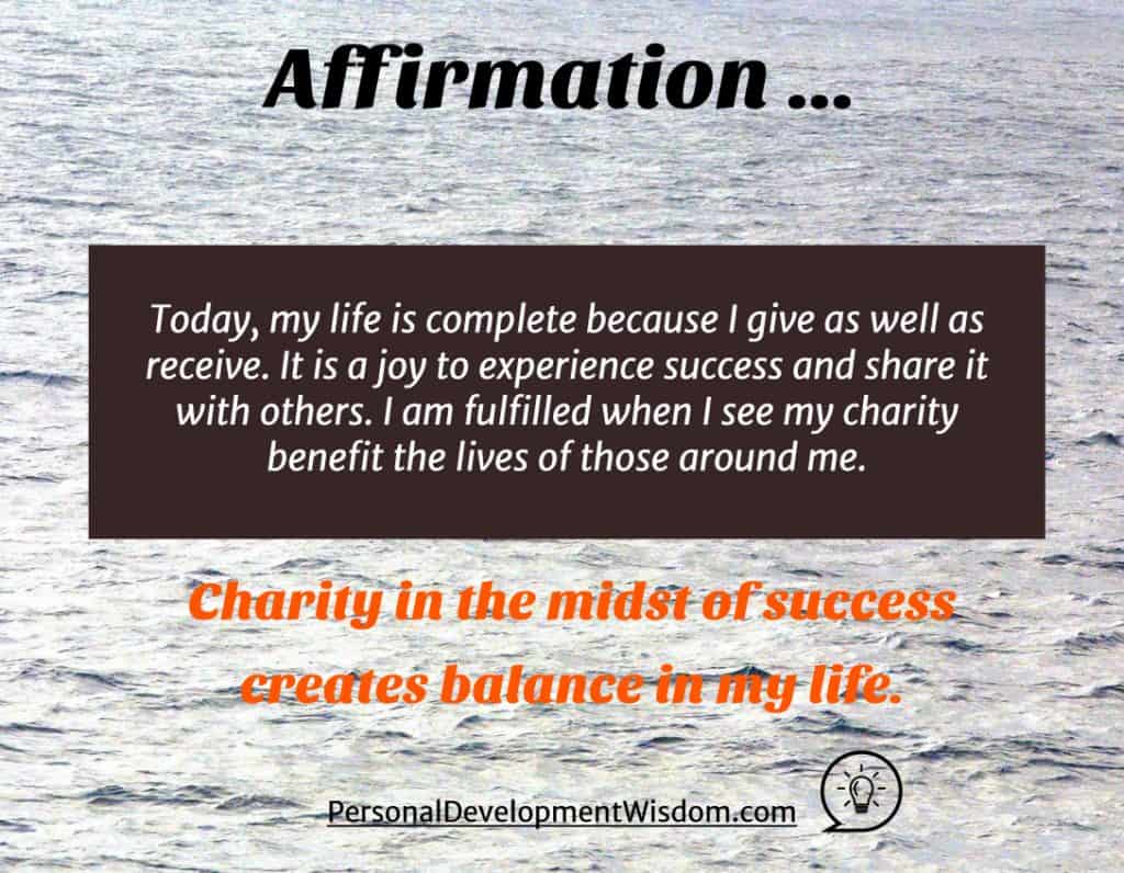 Affirmation - Charity - Personal Development Wisdom